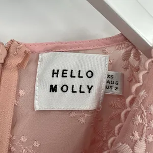 Hello Molly Flower Patch Mini‎ Dress Size 2 XS Pink Long Sleeves Floral Feminine thumbnail 10