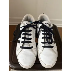 Adidas Neo Pace White Black 3 Stripe Leather Sneakers 9 thumbnail 2