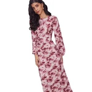 Nordstrom NWT Cider Floral Pleated Ruffle Maxi Dress Sz 8 thumbnail 7
