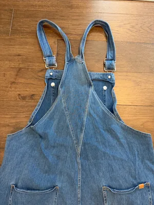 HALARA Flex Rolled Hem Washed Denim Casual Short Overalls Size XL - C45-061 thumbnail 11