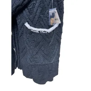 Free People Montana‎ Cable Cardi Black Women's Size Medium thumbnail 8