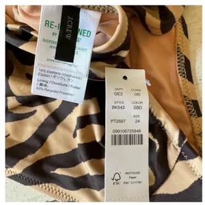 NWT J. Crew Front-twist one-piece in zebra stripe Brown‎ Tan BK543 Sz 24 thumbnail 6