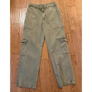 YFB Young Fabulous Broke green wide leg cargo pant size M thumbnail 3