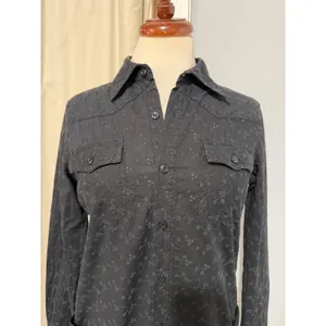 Levis Shirt Dress M Black Eyelet Embroidered Western Tunic‎ Tie Belt Cottagecore thumbnail 10