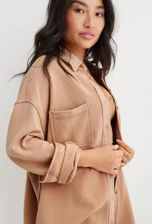 Aerie LumberJane Fleece Shirt Size Medium thumbnail 1