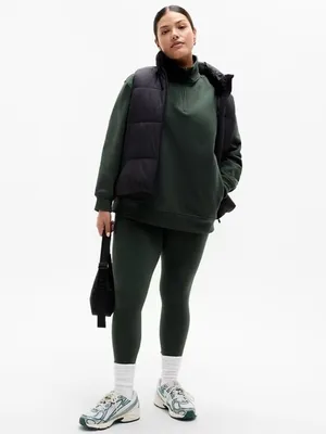 New Athleta M Forever Fleece 1/4 Zip Sweatshirt Elm Green Medium thumbnail 3