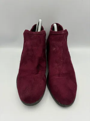 Maurices Womens Bridget Ankle Booties 8 Burgundy Slip-On Closed Toe Suede Casual thumbnail 9