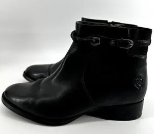 Ariat Braided Ankle Bootie Heeled Almond Toe Soft Leather Side Zip Black 8 thumbnail 3