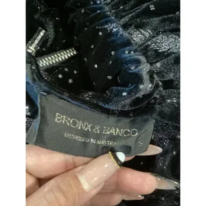 Bronx And Bronco black Maria Velvet V neck Romper Size Small thumbnail 15
