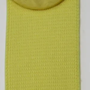 Vintage 80s Yellow Elastic Belt with Marbled Oval Buckle thumbnail 5