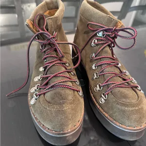 Free People Olive Suede Combat Boots with Burgundy Laces thumbnail 3