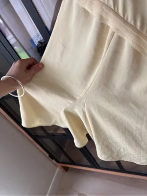 Zara Collection butter yellow ruffle mini dress tie front flowy flouncy thumbnail 7