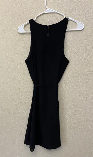 Naked Zebra Mini Black Dress With Belt thumbnail 2