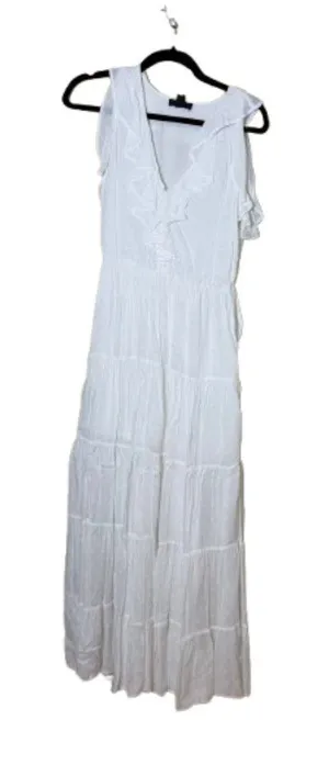 Paige White Swiss Dot Tiered Ruffle Maxi Dress Size XS thumbnail 1