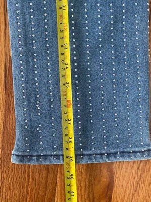 Vigoss Rhinestone Jeans High-Rise Straight Leg Size 9/29 NWT thumbnail 6