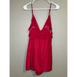 NEW Free People Skylie Saylor Pink Colorblock Going Out Romper Women’s Size 12 thumbnail 7