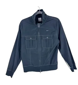 Nike Vintage Black Double Zip Up Jacket Large‎ thumbnail 1