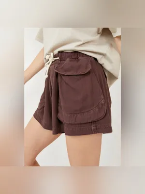 NWT Free People Off-Shore Utility Shorts - chocolate brown - XS thumbnail 6