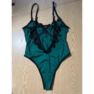 New Women’s 1pc Lingerie Thong Bottom Black Dark Hunter Green size Small thumbnail 2