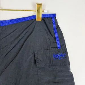 Vintage Y2K Mossimo‎ Black Blue Nylon Mid Rise Mini Shorts Zip Front Size Small thumbnail 2