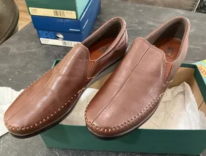 SAS Dream Brown Leather‎ Slip On Loafers Womens 8 N Tripad Comfort Made in USA thumbnail 1