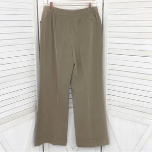 East 5th Petite‎ Cuffed Wide Leg Dress Pants Trousers Taupe Brown 8P thumbnail 2