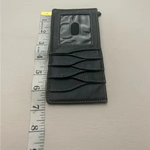Card holder Black Genuine Leather Card Holder with ID Window thumbnail 4