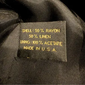 Vintage 90s Express Black Blazer‎ Made in USA Linen Rayon Tailored Jacket Med thumbnail 7
