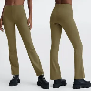 NWT Fabletics 24/7 Olive‎ Green Ponte Kick Flare Pant (TALL) thumbnail 2