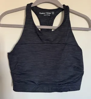 Outdoor Voices Move Free Crop Top Yoga Sports Bra Pilates Women's Size M Black thumbnail 1