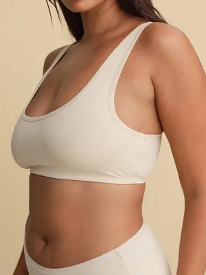 MATE the Label Organic Comfort Scoop Bralette NWT S Sand thumbnail 1