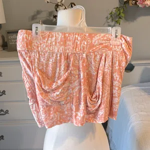 Free People Shorts Elastic Back Loose Oversized Peach Womens Small thumbnail 3