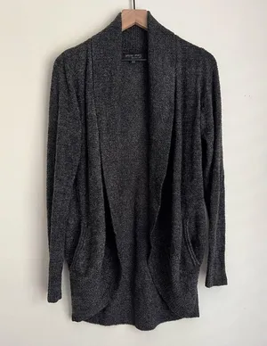 Barefoot Dreams Women open front Circle Cardigan Sweater Gray Long Sleeve XS/S thumbnail 2