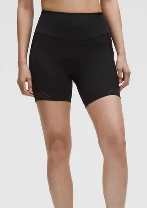 Lululemon Fast and Free High-Rise Lace Trim Short 6" *5 Pocket Black Size 6 thumbnail 1