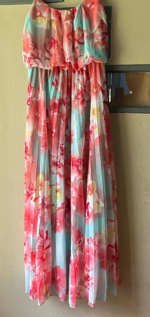Bisou Bisou Floral Spaghetti-Strap Maxi Dress - Pink & Light Blue thumbnail 1