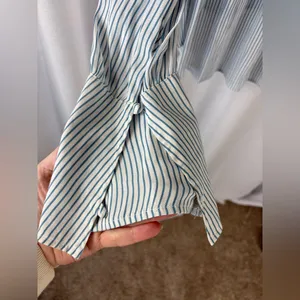 FREE PEOPLE Modern Muse Striped High Low Blouse Size Small Oversized EUC 631‎ thumbnail 5