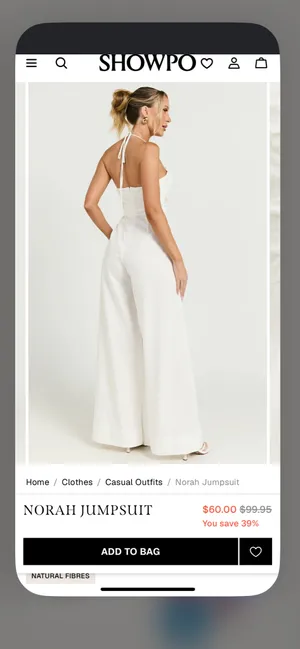 Showpo White Jumpsuit With Pockets and tie back detail thumbnail 3