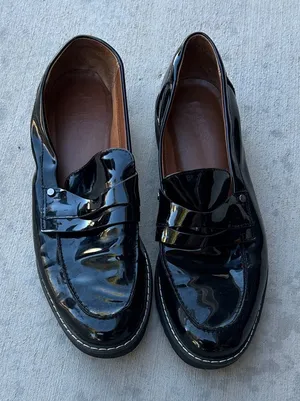 Franco Sarto Glossy Black Women's Cassandra Loafers thumbnail 1
