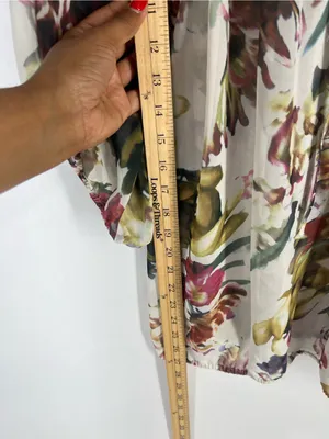 a.n.a Sheer Floral Peasant Blouse in‎ Cream, Green, Pink thumbnail 9