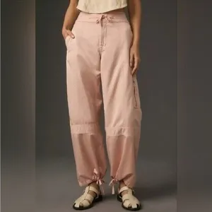 ANTHROPOLOGIE Pilcro Satin Cargo Parachute Pants Pink Combo Size 31 NEW thumbnail 2