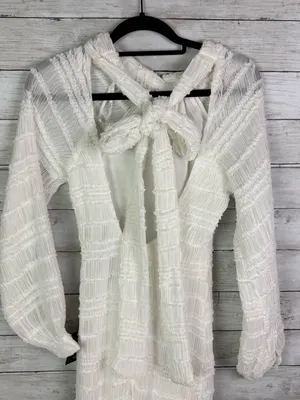 Lulus Exemplary Romance White Textured Backless Trumpet Hem Maxi Dress Size XS thumbnail 5