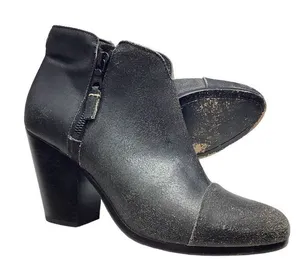Rag & Bone Margot Black Distressed Leather Booties thumbnail 1
