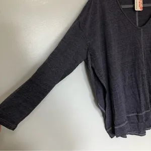 Free People Movement Long Sleeved Blue Gray Tee Shirt Side Split New Small thumbnail 2