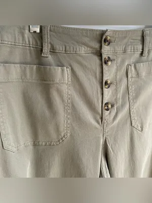 Sonoma wide leg crop pant sailor front olive green chino casual summer 16 thumbnail 3