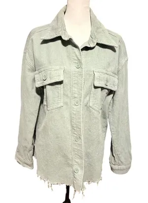 Pac Sun Pale Green Button Down Shacket Top Women's XS / S thumbnail 1