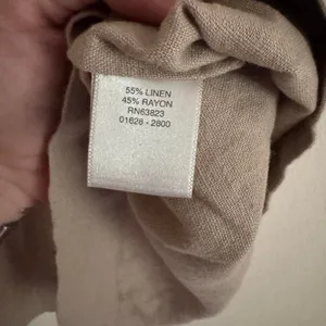 Christopher & Banks Linen Blend Blouse M Taupe Button Front Coastal Minimalist thumbnail 4
