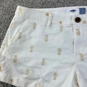 Gold Pineapple‎ Linen Blend Shorts Coastal Vacation Resort Women 4 Preppy Beachy thumbnail 9