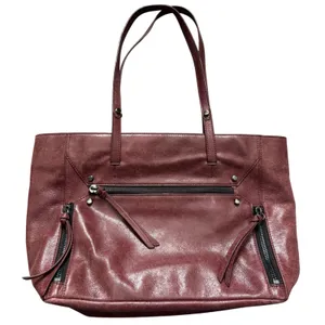 EUC Botkier Large Leather Tote‎ Bag Red Brown Zip Tassels thumbnail 1