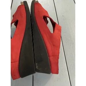Mephisto Red Leather Nubuck Wedge Slide Sandals Shoes Womens Size EU 38 US 7 thumbnail 12