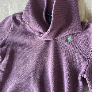 Ralph Lauren Sports Purple Knit Sweater Green Logo Size Medium thumbnail 6